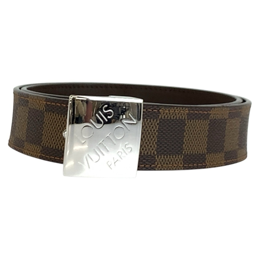 LOUIS VUITTON Louis Vuitton Damier Ceinture Carrée Brown Silver Hardware Belt...